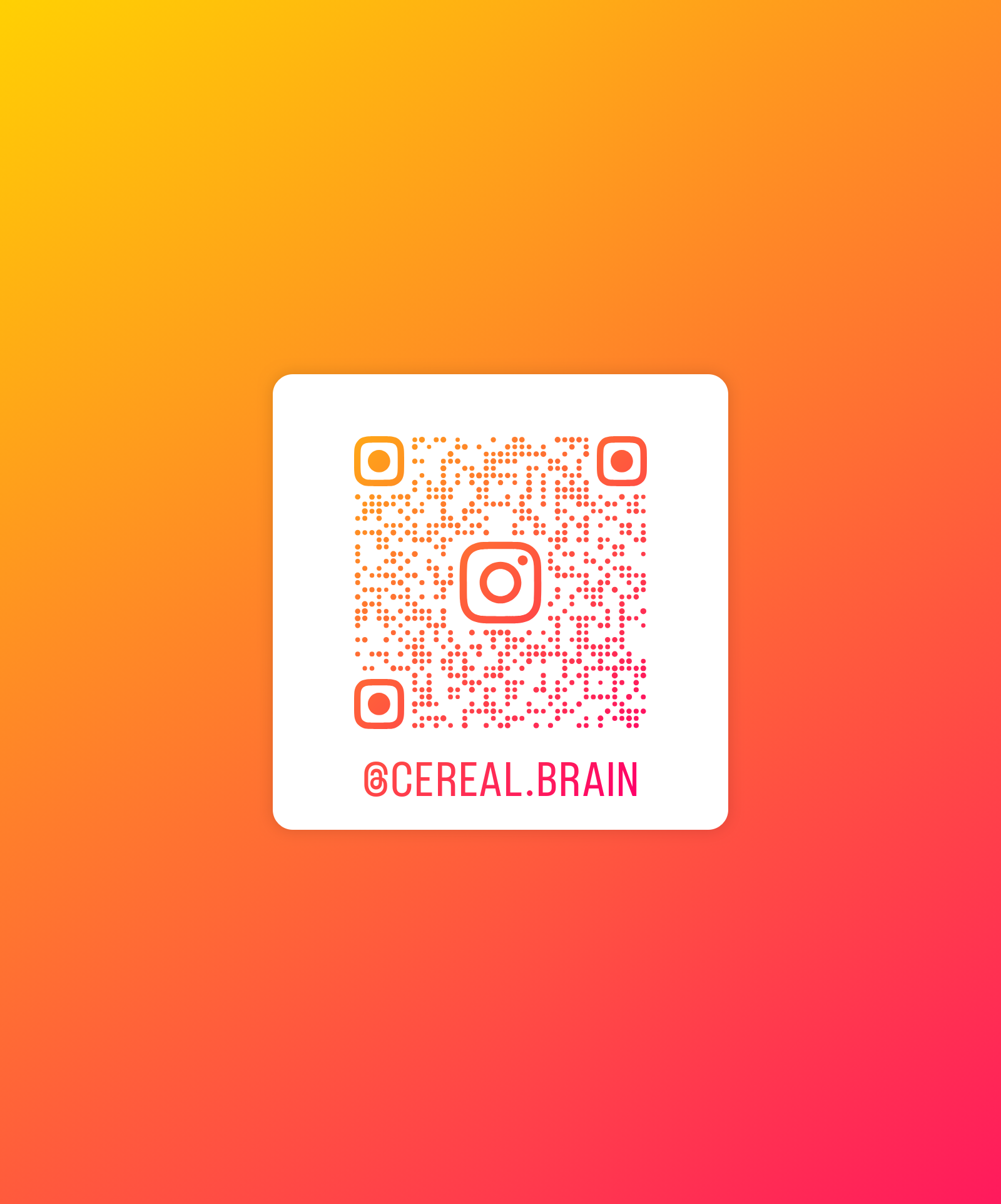 Scan to follow Cereal Brain on Instagram — @cereal.brain