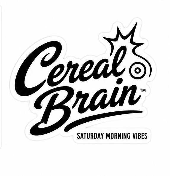 Cereal Brain Saturday Morning Vibes logo sticker β new merch coming soon